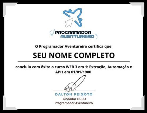 Certificado do curso Web 3 em 1