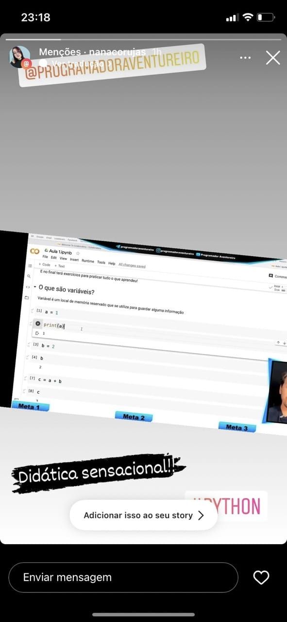 Depoimento de aluno 5