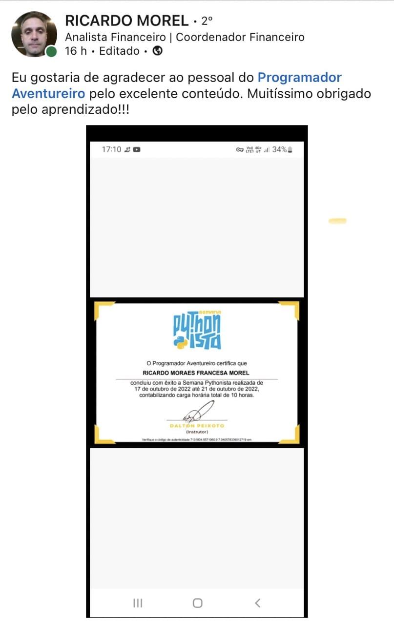 Depoimento de aluno 6