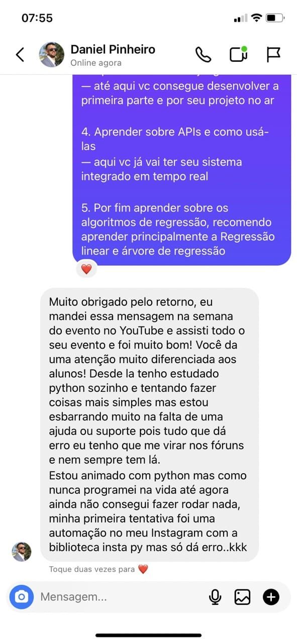 Depoimento de aluno 3