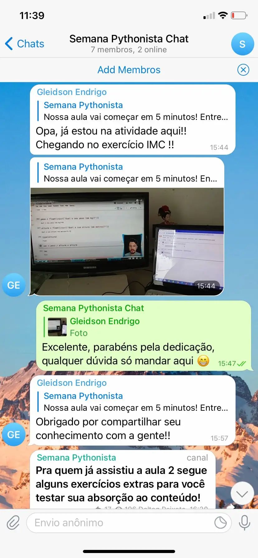 Depoimento de aluno 12