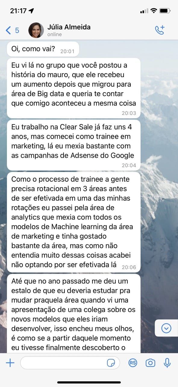 Depoimento de aluno 1