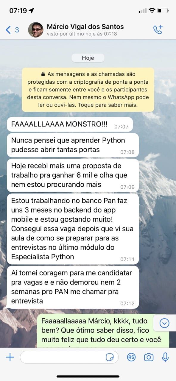 Depoimento de aluno 1