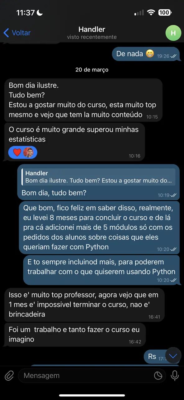 Depoimento de aluno 4